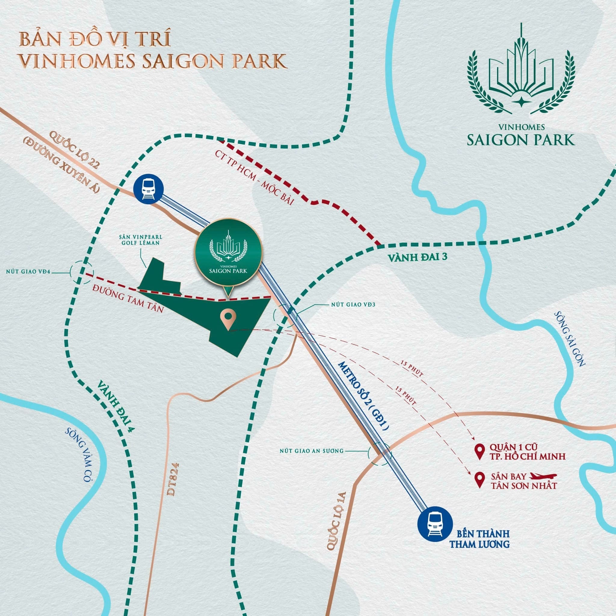 Bản đồ vị trí Vinhomes Saigon Park Hóc Môn